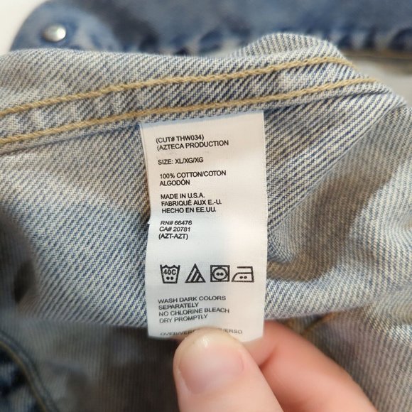 Vintage Tommy Hilfiger Denim Jacket Trucker Jean Women's XL BLUE Made In USA - Picture 8 of 9